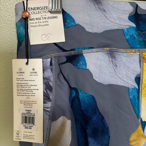 NWT CALIA by Carrie Underwood Energize 7/8 Leggings Sz LG Eastern Fleur Grey - Picture 5 of 7