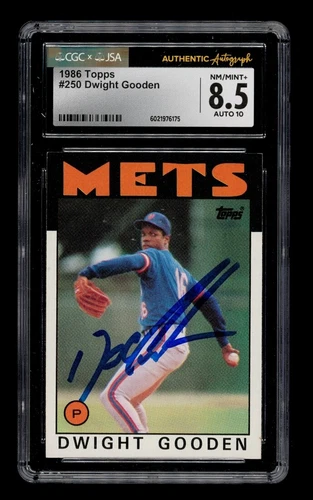 1986 Topps Set-Break #250 Dwight Gooden Auto CGC 8.5 NM/MT+ AUTO 10
