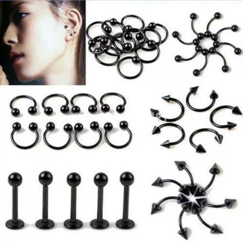 Acciaio Inox Orecchini Piercing Helix Trago Sonne Mond Stelle Argento Donna Uomo
