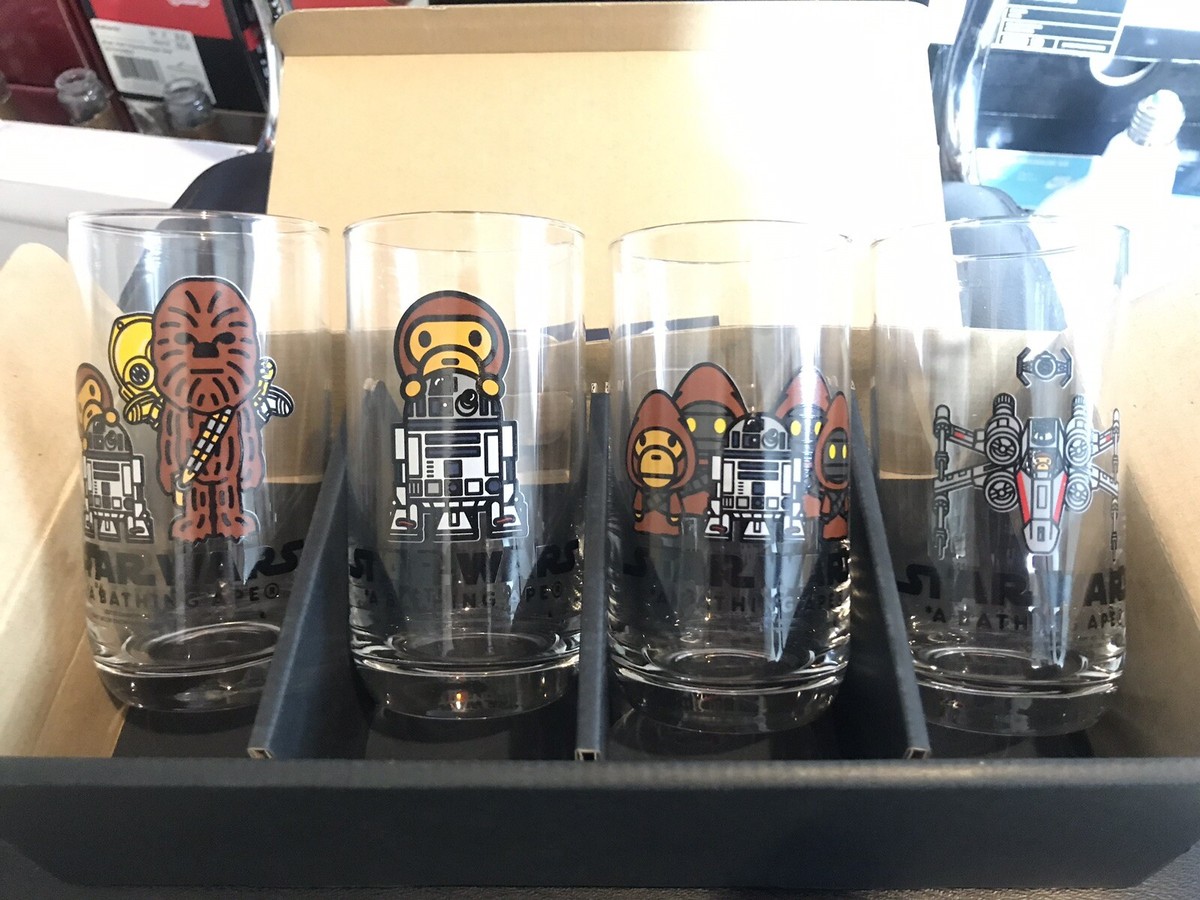 レア新品　STAR WARS グラス4個セット A BATHING APE A Bathing Ape Star Wars Collab Glass Set Of 4 Extremely Rare | eBay