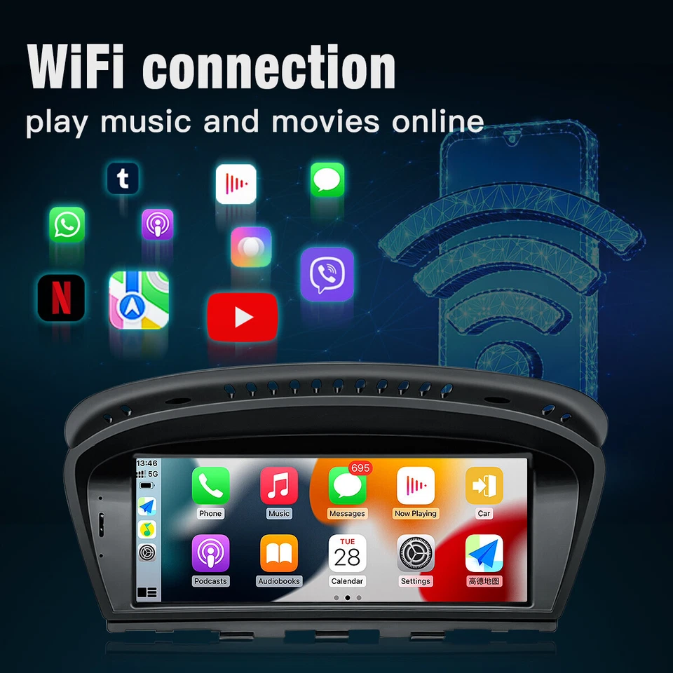 Drahtlos Multimedia Carplay Auto GPS 8.8 Zoll Linux BMW 3er/5er E60 E90 CCC DE - Bild 4 von 4