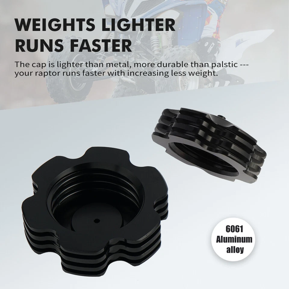 Tapa de gasolina de tanque de combustible de aluminio con manguera de ventilación 2011-2025 para Yamaha Raptor 700 700R Foto 4 de 4