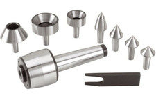 SET CONTROPUNTA ROTANTE GIREVOLE TORNIO CONO MORSE 2 CM2 CUSPIDI INTERCAMBIABILI