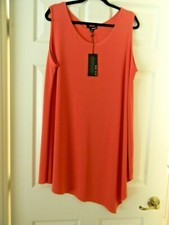 Sun Kim Wmn's 1X Mango, Sleeveless, Long Tunic W/Pointed Hem,Round Nk,WSK146 NWT