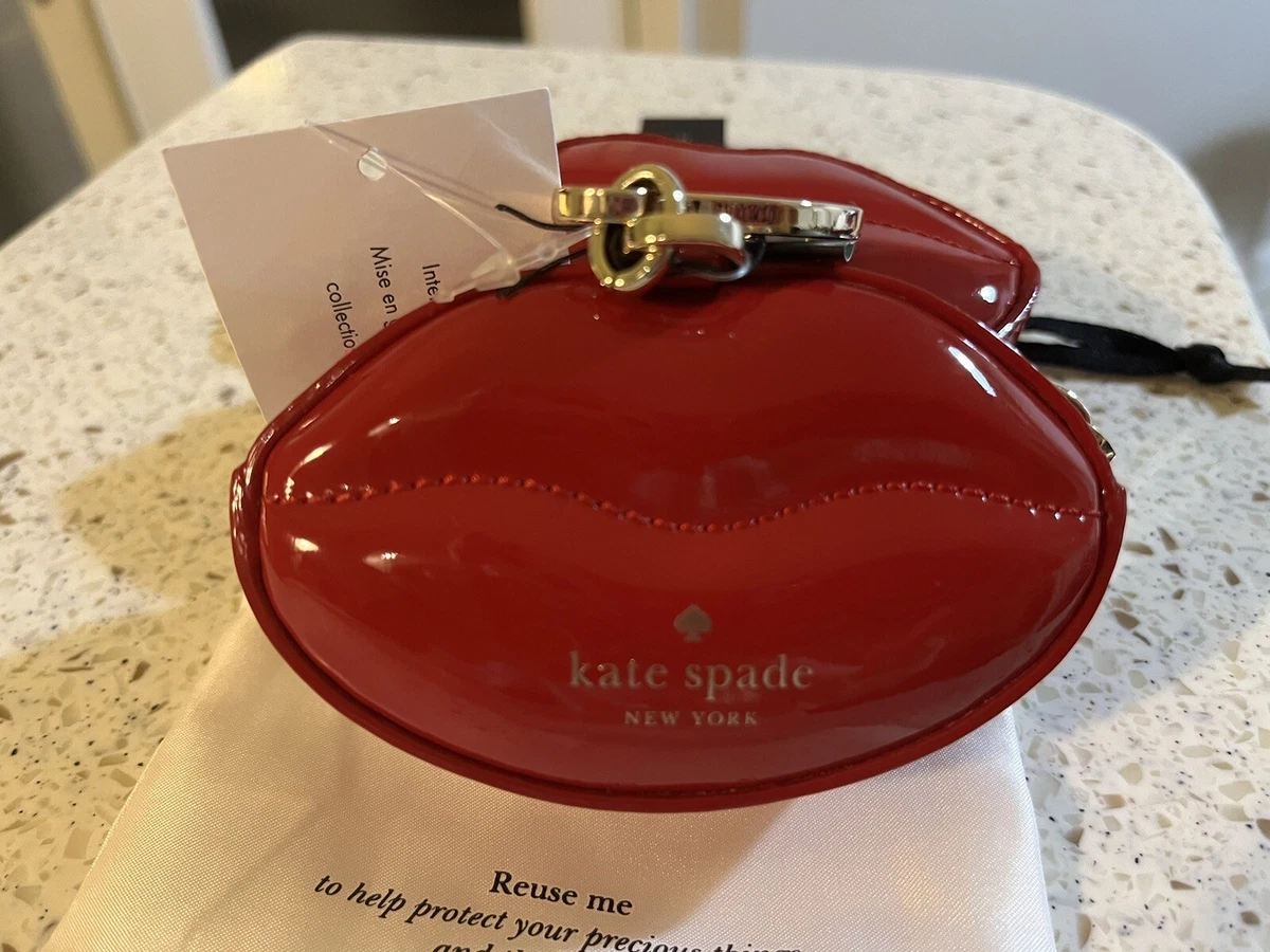 💋KATE SPADE MWAH 3D Lips Coin Purse & Kate Spade Dustbag BNWT 💋