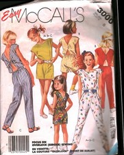3000 Vintage McCalls SEWING Pattern Girls 1980s Easy Sleeveless Jumpsuit Romper