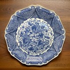 Antique Japanese early 1900s Takahashi 12" Porcelain Charger Foo Lions Flowers