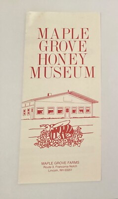 Maple Grove Honey Museum Lincoln New Hampshire Map Brochure Guide B1