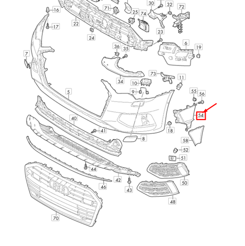 NEW AUDI A6 C8 FRONT BUMPER COVER LEFT AIR GUIDE 4K0121763F ORIGINAL - Picture 10 of 10