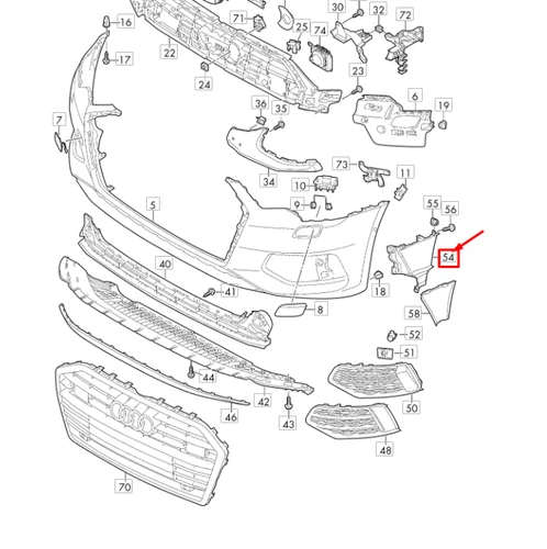 NEW AUDI A6 C8 FRONT BUMPER COVER LEFT AIR GUIDE 4K0121763F ORIGINAL - Picture 10 of 11