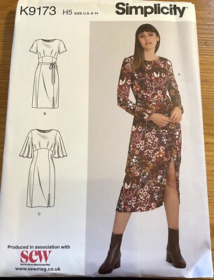 Simplicity 9173 Schnittmuster für Kleid in zwei Längen mit Ärmelvariationen