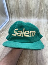 Salem Cigarettes Corduroy Cap Green Trucker Snapback Retro Vintage 80's Preowned