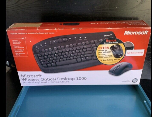 Microsoft Wireless Optical Desktop 1000 Keyboard and Mouse New open Box