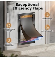 All Aluminum Dog Door for Exterior Door, Large Doggy Door, Heavy Duty Pet Door,