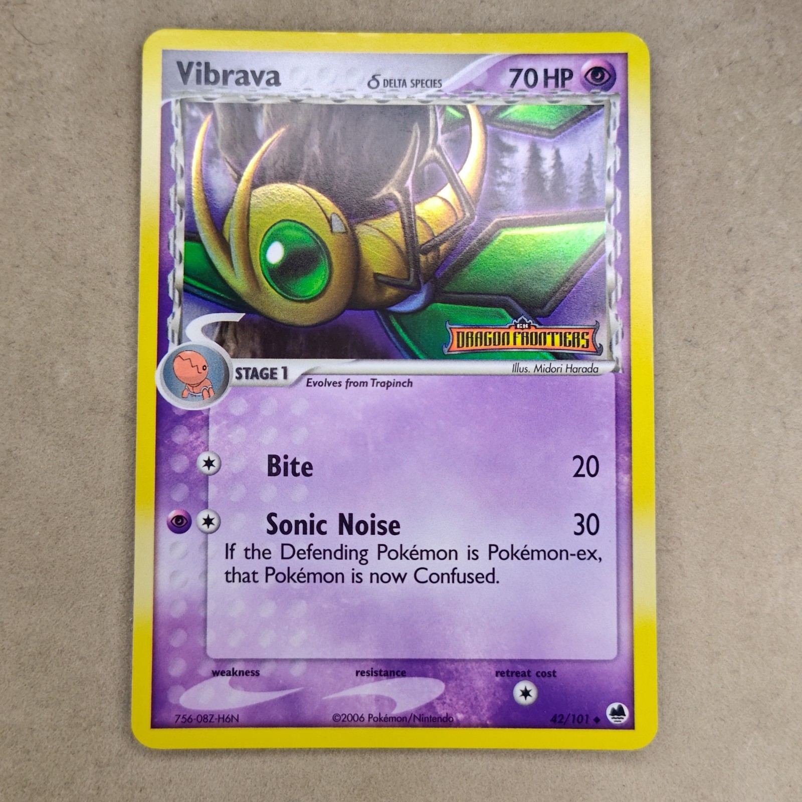 Near Mint STAMPED EX Dragon Frontiers Vibrava Delta Species Reverse Holo #42/101