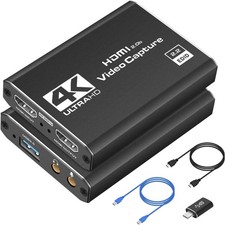 4K HDMI Capture Card USB 3.0 1080P 60FPS Gaming Streaming Video Capture C...