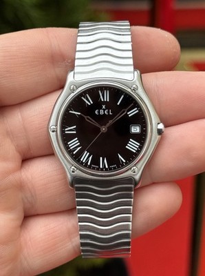 Ebel Sport Classic Wave 40mm Schwarz mit Original Papieren & Service TOP Zustand