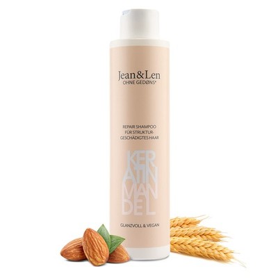 Jean & Len Repair Shampoo Keratin & Mandel, vegan, 300 ml (1er Pack), weiß