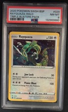 PSA 8 Rayquaza SWSH029 Holo Triple Blisters Pack Promo Pokemon Graded Card