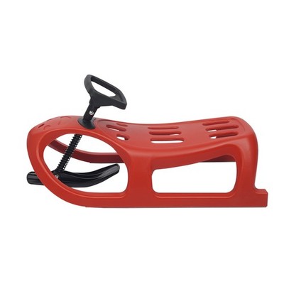 Red Snow Sled Snow Winter Sledge Skiing with Pull Rope & Steering
