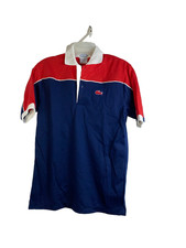 IZOD Lacoste Polo Shirt Boys 20 Color Block Short Sleeve New Blue Red vintage