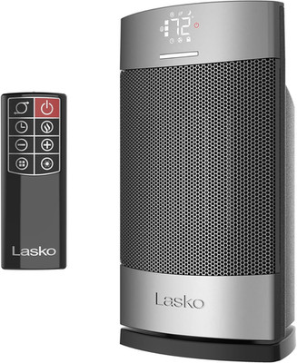 Ellipse 1500W Ceramic Space Heater with Remote, Timer & Child Lock - Silver