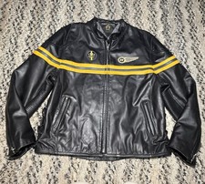 Vintage 90s Y2K Men  s Tommy Hilfiger Genuine Leather Racing Caf  Jacket 2XL