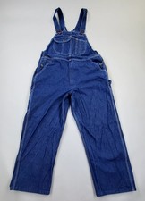 Vtg Key Imperial Denim Dark Wash Denim Bib Overalls 38x29 Workwear