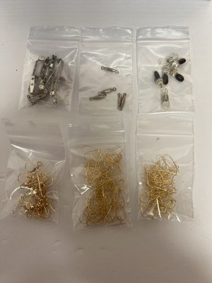 Jewelry Findings Lot Ear Hooks Brooch Pins Clasps Craft Supplies