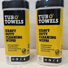 Tub O Towels X2 Heavy Duty Cleaning Wipes 40 Ct Each Auto Car Home Garage Shop