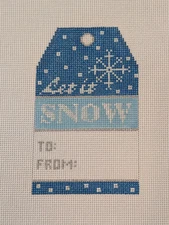 Let It Snow Gift Tag (XO198b) by The Meredith Collection needlepoint canvas