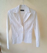 Oui Set Damenblazer Gr. 36 Weiß mit Nadelstr...