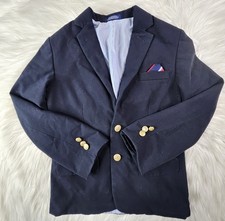 Izod Boy s Navy Blue Blazer Brass Buttons Fully Lined Year Round Size 8 Reg