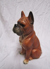 Statuina cane boxer marrone grande vintage Norleans Giappone ceramica/porcellana bisque