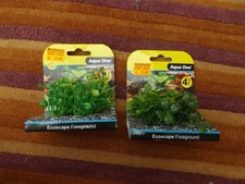 2x Boxes Aqua One Ecoscape Forground 4 Pack Plastic Plants Per Box (8 Total)