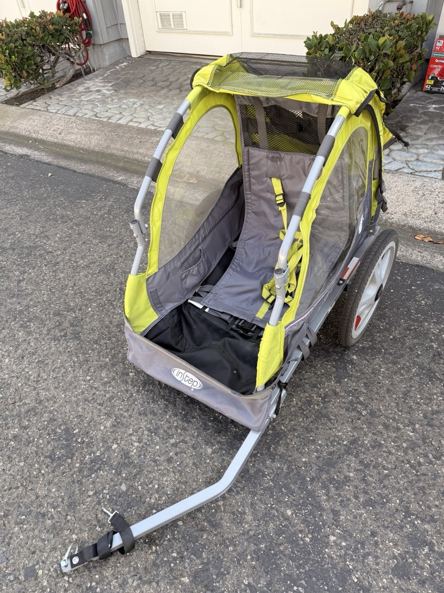 InSTEP Single Seat Bike Trailer for Kids - Green/Gray 785983736053 
