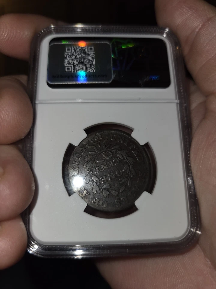 1800 80/79 2nd Hair 1C F12 BN NGC - Image 3 of 3