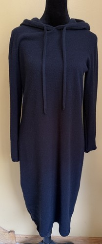 Nordstrom Signature  Womens  Black Cashmere  Hoodie  Midi Dress Size S