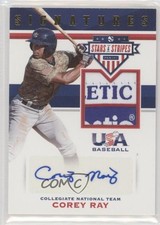 2017 USA Baseball Stars & Stripes Laundry Tag 3/8 Corey Ray #67 Patch Auto 0i76