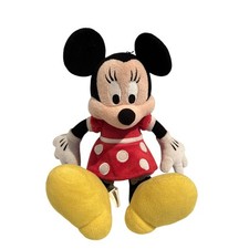 Minnie Mouse Disney Plush Stuffed Animal 13" Polka Dot Red Toy Disney Parks Red