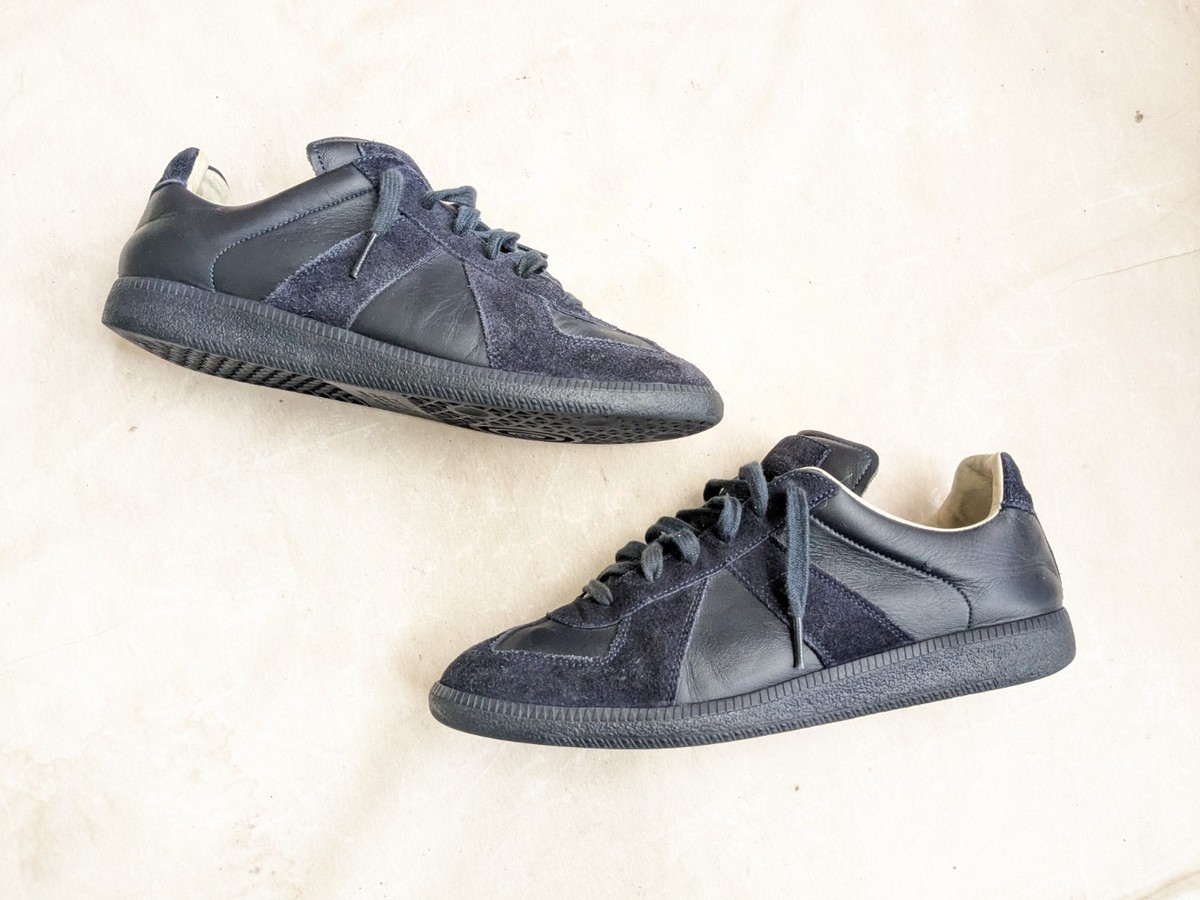 Maison Margiela GAT Sneakers Navy Blue Men 9 42 Suede Leather Low