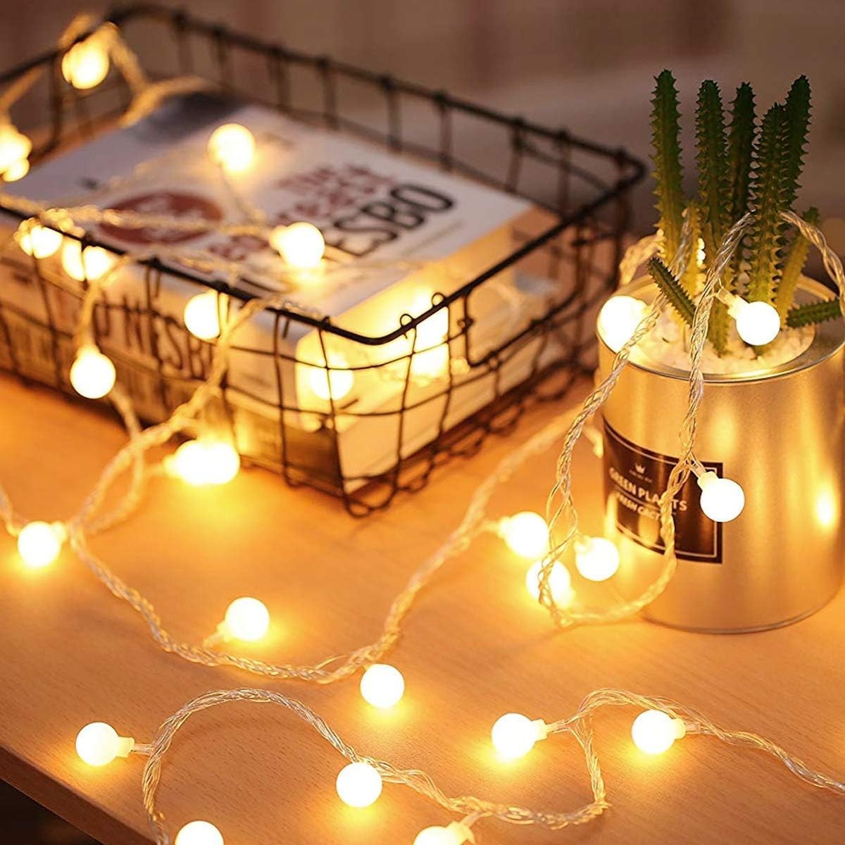 Fulighture Fairy Lights Battery Operated 5m 16ft 40LED Ball Waterproof Globe