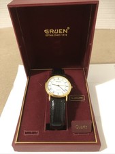 VTG Gruen Mens Dress Watch 243- VX51 Black Ge...