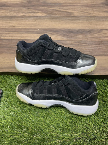 Size 7y- Nike Air Jordan 11 Retro Low Barons Black/Mettalic Silver-White 1199 - Bild 3 von 7