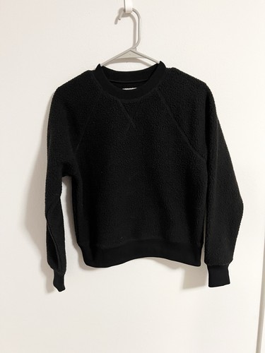 Everlane Sweatshirt Damen Small schwarz The Sherpa Teddy Fuzzy Fleece Renew Crew - Bild 1 von 6