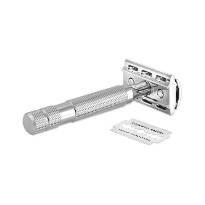 Rockwell 2C Adjustable Safety Razor (White Chrome)   Personalized Comfort