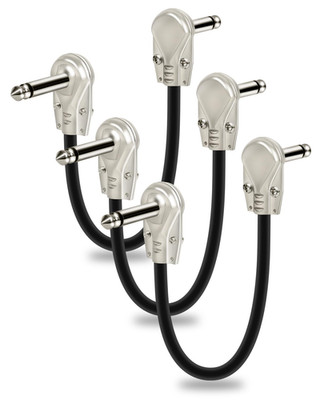 3-Pack Professional Guitar Patch Cables 6 Inch, Noise-Free and Long-Lasting Guit