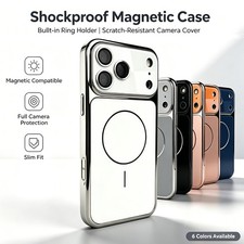 Magnetic Plated Phone Case Shockproof Soft TPU for iPhone 13 14 15 16 17 Pro Max