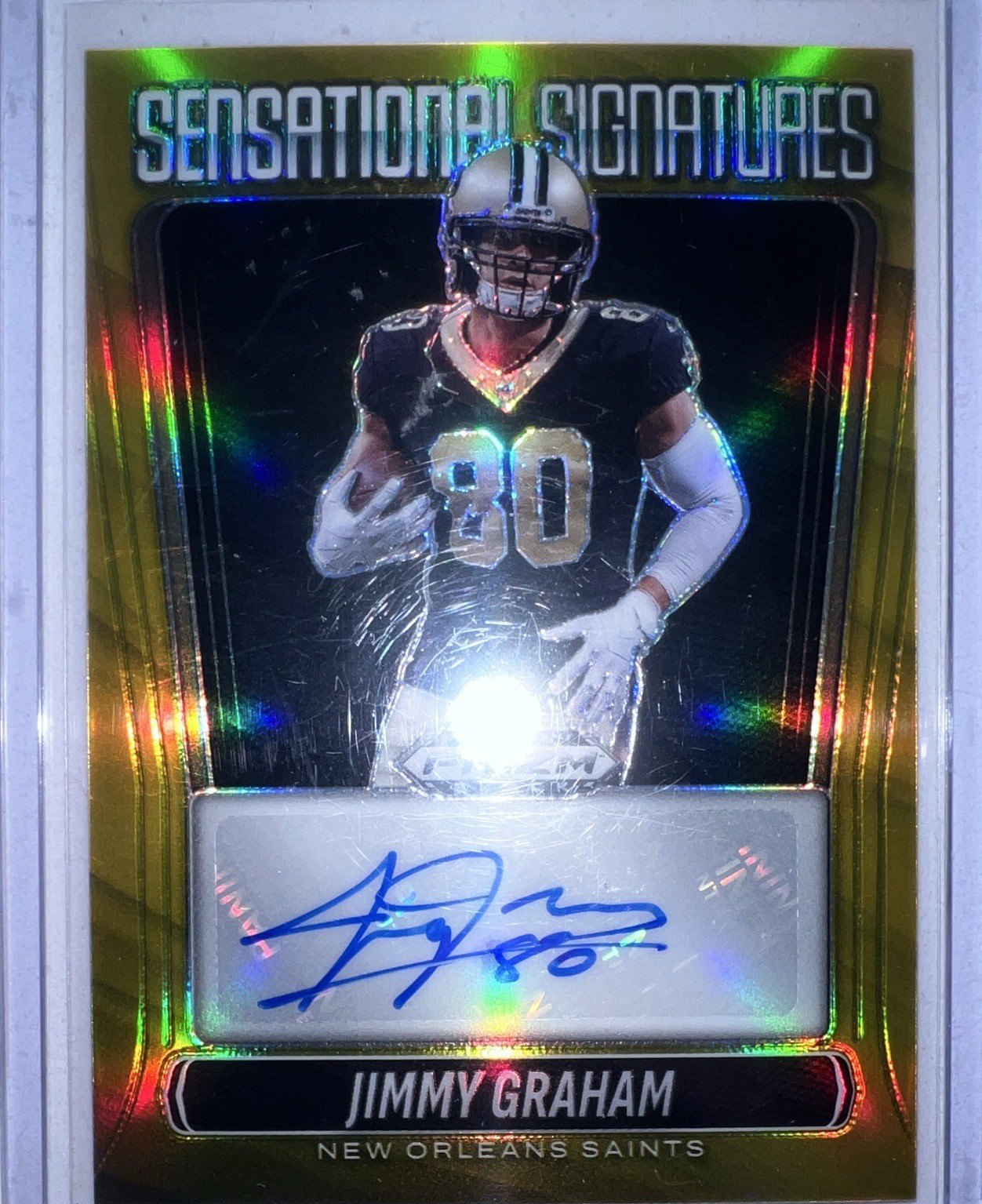 Panini 2025 Prizm Black Football Jimmy Graham SS GOLD Auto 02/10
