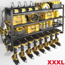 XXL 8 Drill Power Tool Organizer Storage Rack Cordless Tool Rack Holder 4 Layer